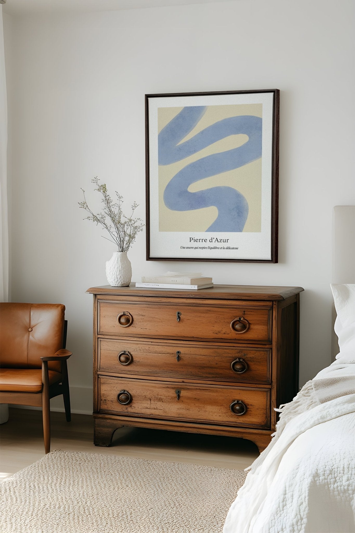 PIERRE D'AZUR, Oeuvre sur toile étirée - Les Trouvailles de JustinecanvasOleka Canvas12x16Espresso