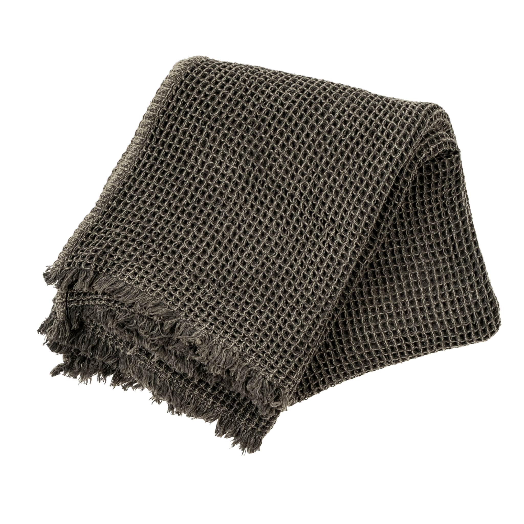 Plaid Waffle | 150 x 127 cm | Anthracite - Les Trouvailles de JustineIndaba Home