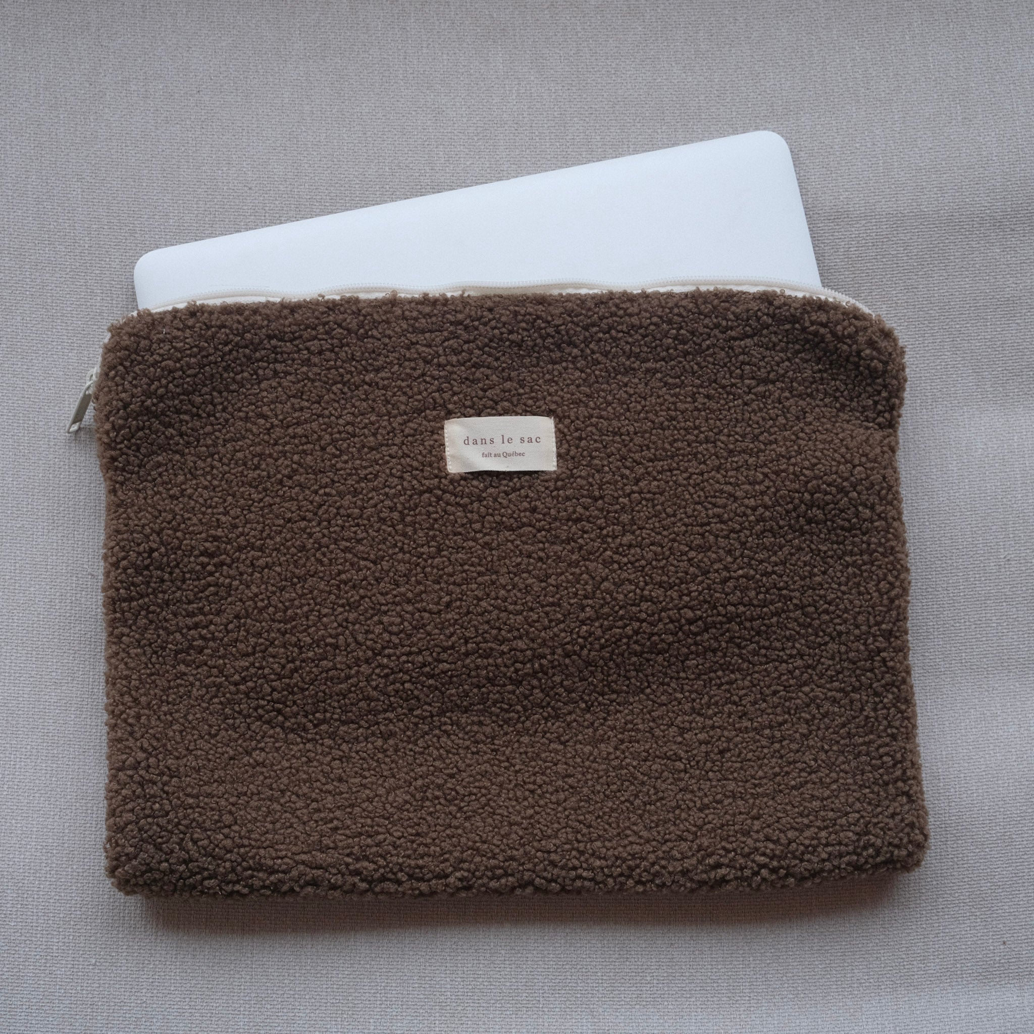 Pochette pour ordinateur - Les Trouvailles de Justineétui en tissuDans Le SacOlive
