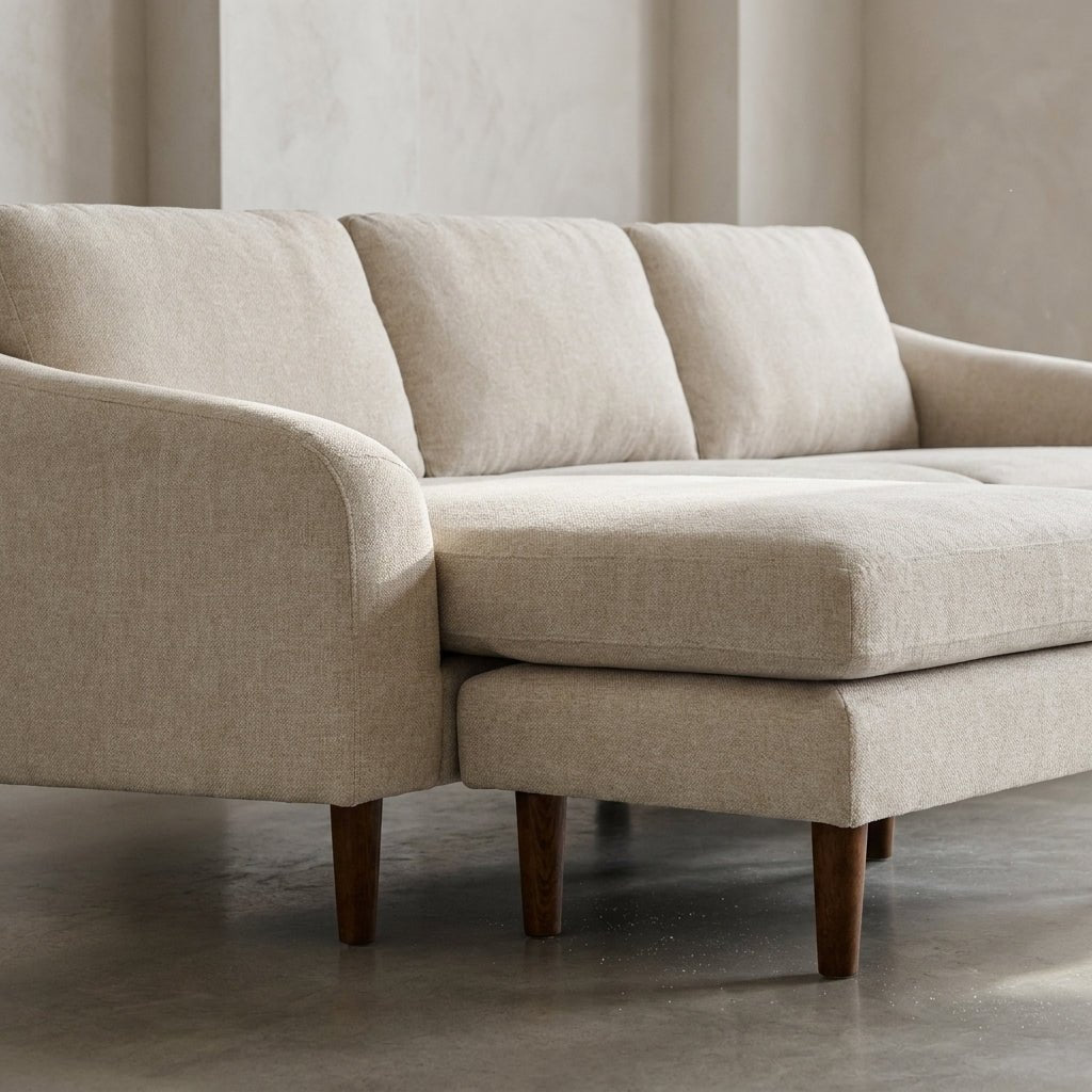 Canapé sectionnel Qarchak | Chaise longue réversible | Tissu recyclé