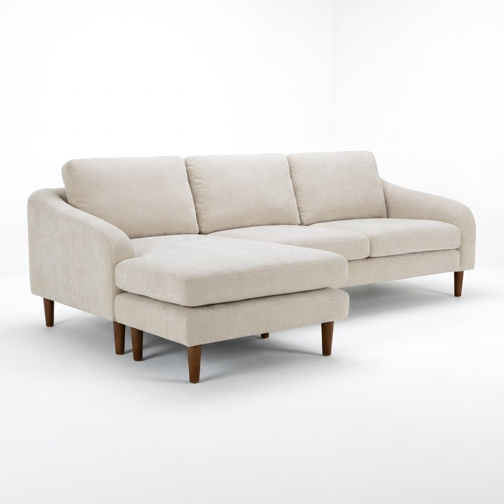 Canapé sectionnel Qarchak | Chaise longue réversible | Tissu recyclé