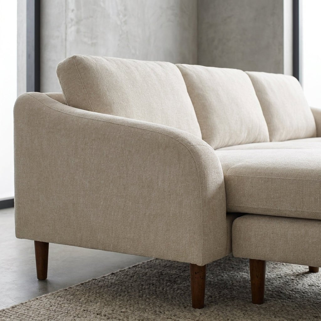 Canapé sectionnel Qarchak | Chaise longue réversible | Tissu recyclé