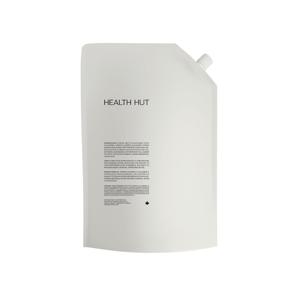 Recharge Bain moussant Eucalyptus, Vetiver & Petitgrain | 1000 ml | Health Hut - Les Trouvailles de Justine