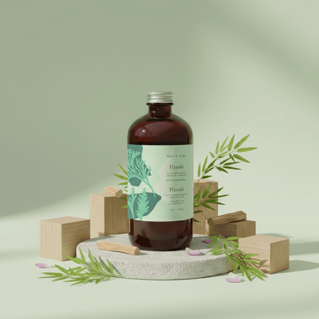 Recharge de diffuseur à roseaux : flacon en verre ambré avec étiquette, avec roseaux et pierres