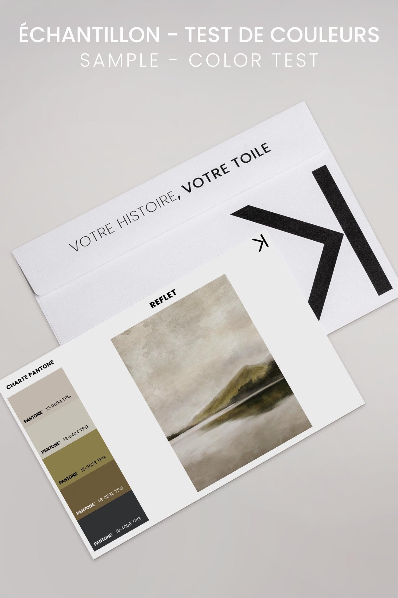 REFLETS, Oeuvre sur toile étirée - Les Trouvailles de JustineDernière chanceOleka CanvasÉchantillon - Test de couleursSans cadre