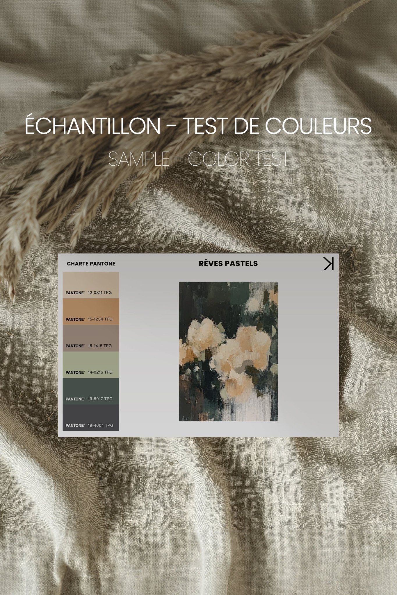 RÊVES PASTELS, Oeuvre sur toile étirée - Les Trouvailles de JustinecanvasOleka CanvasÉchantillon - Test de couleursSans Cadre - Monté Galerie