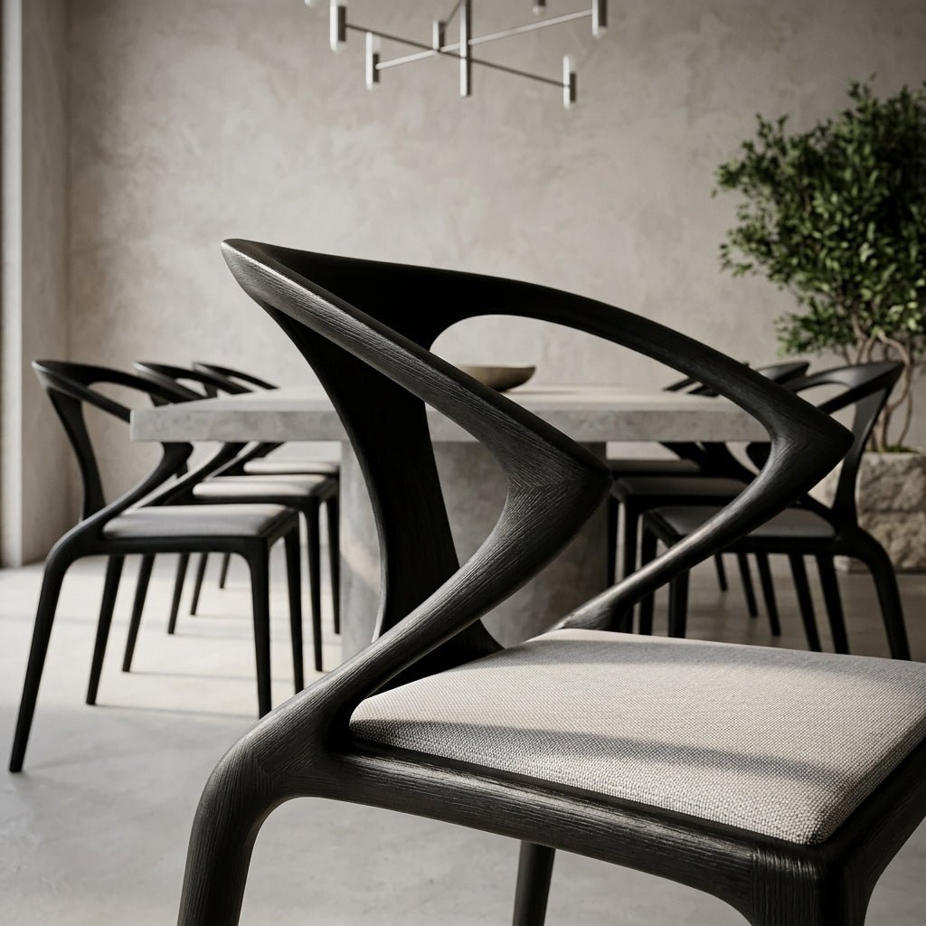 Ensemble de chaises de salle à manger Rimini | Frêne massif noir