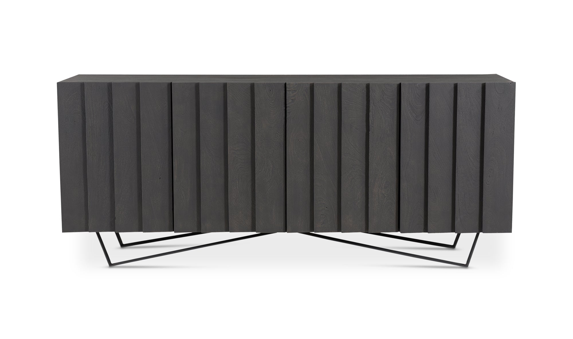 Buffet Rotterdam bois de manguier massif foncé fond blanc