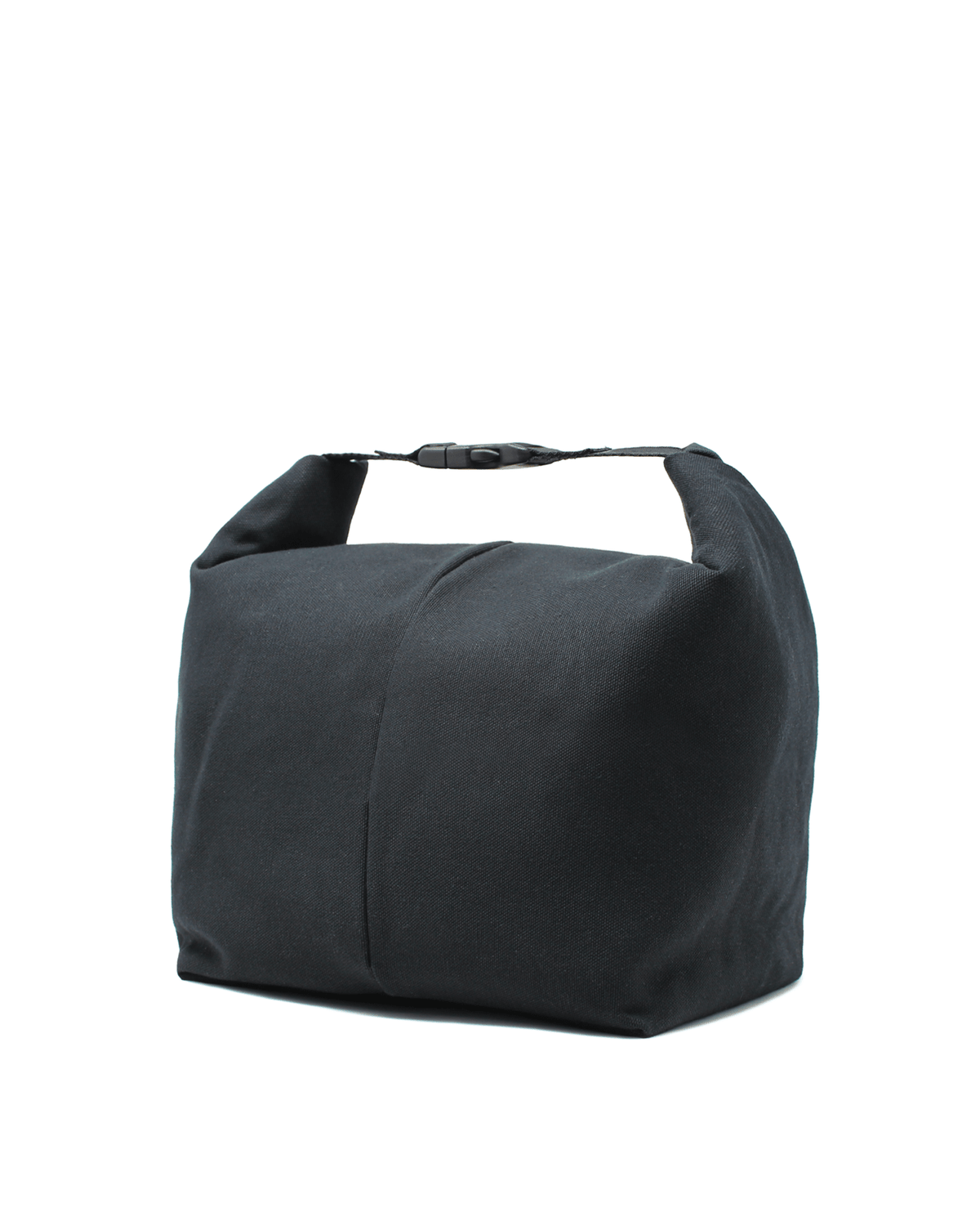 Sac isotherme repas noir avec poignées tressées sur le dessus, look rigide, Lasclay.