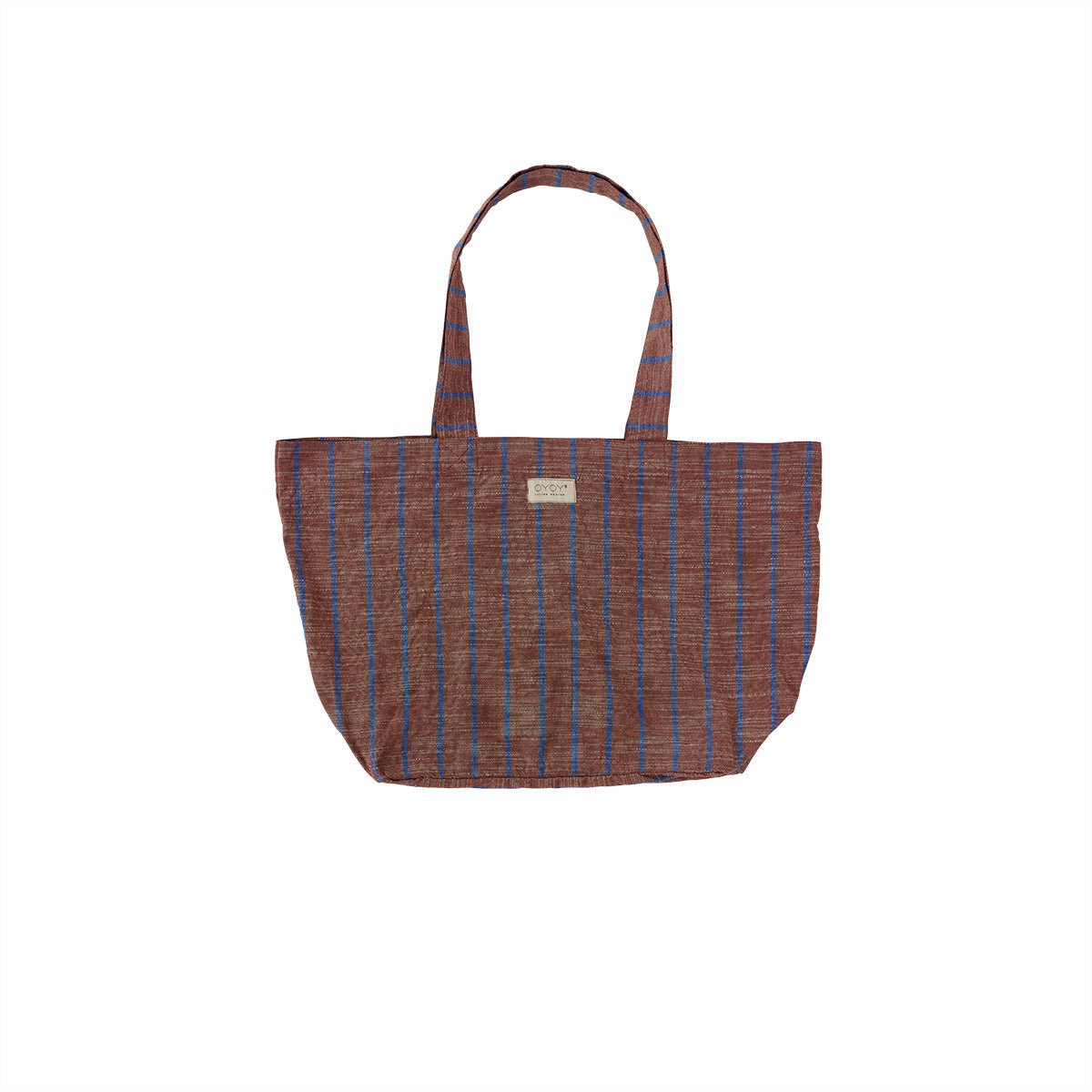 Sac de plage Kyoto bleu à rayures en polyester recyclé par OYOY Living Design
