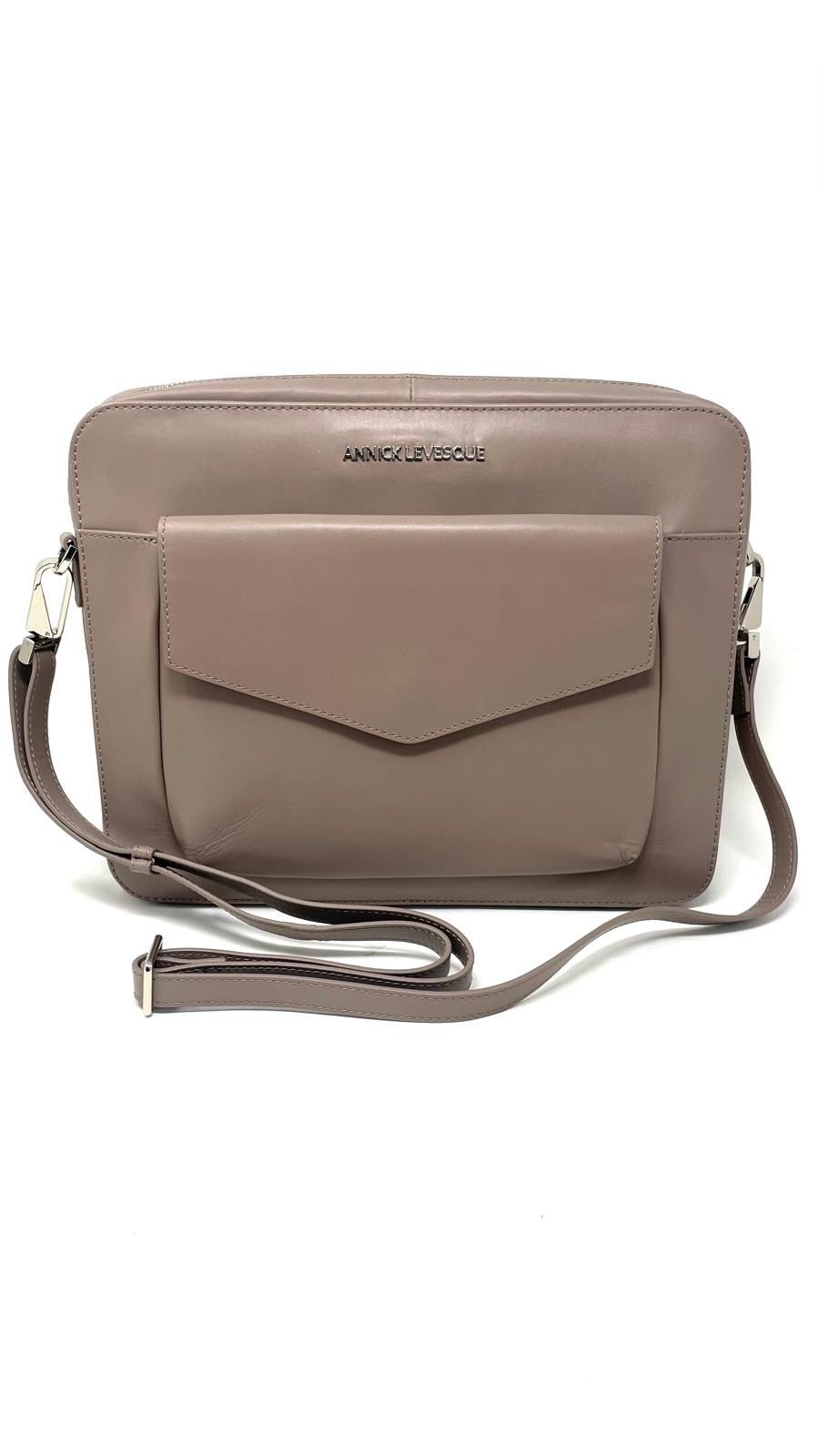 Sac ordinateur portable Sofia Annick Levesque couleur taupe