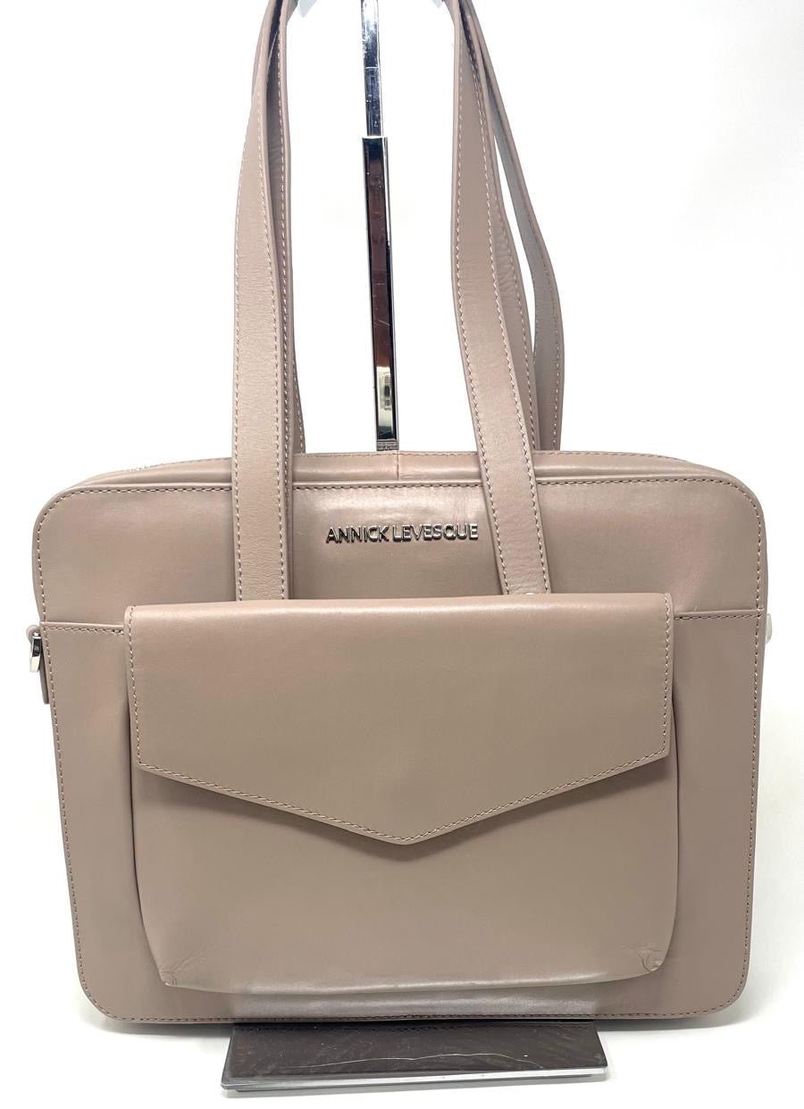 Sac ordinateur portable Sofia Annick Levesque couleur taupe