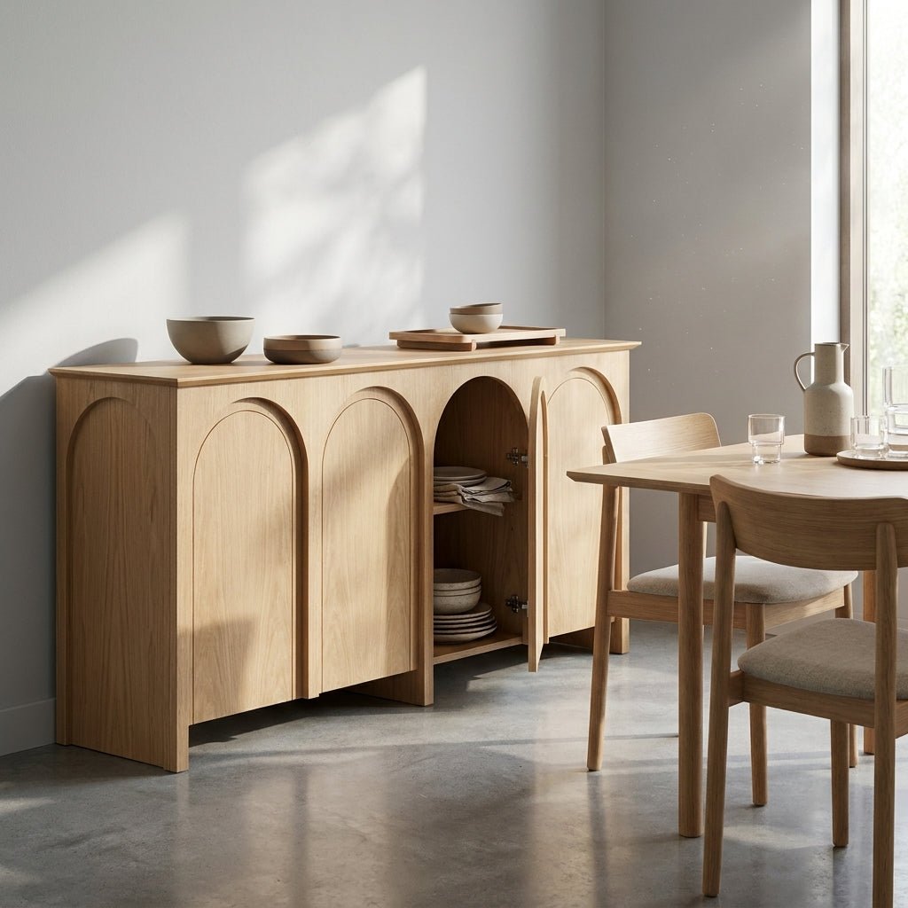 Saela Sideboard | Solid ash | Arched fronts | Handcrafted
