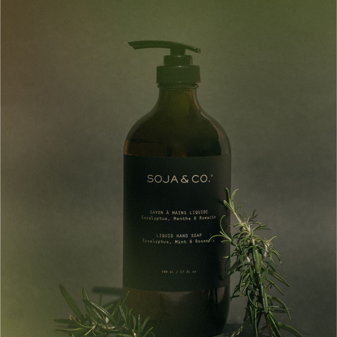 Savon à mains liquide Eucalyptus, menthe et romarin SOJA&CO