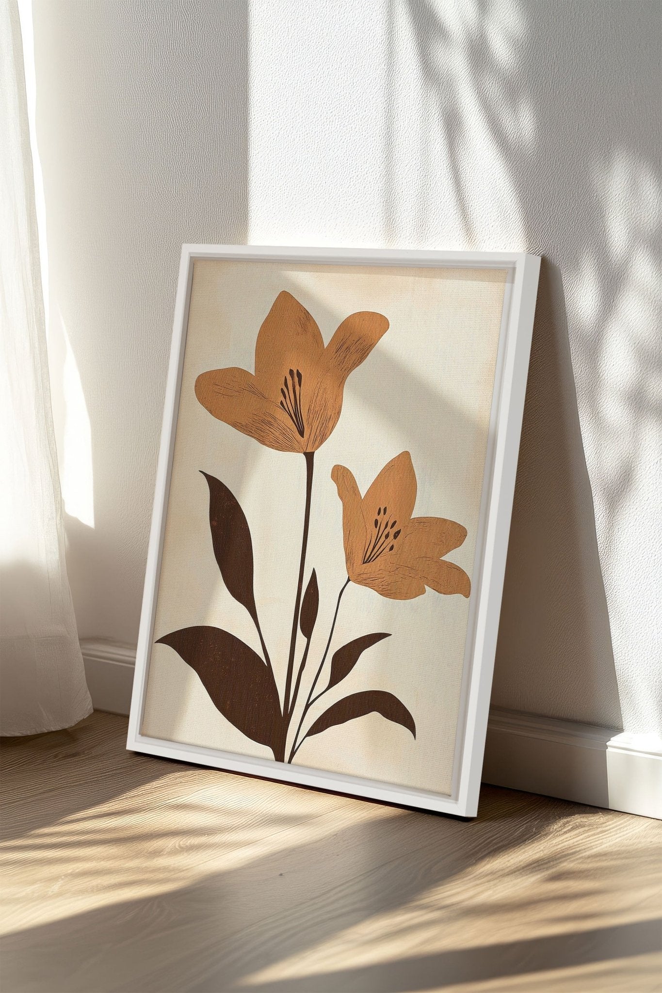 SEPIA FLOWERS, Oeuvre sur toile étirée - Les Trouvailles de JustinecanvasOleka Canvas12x16Blanc