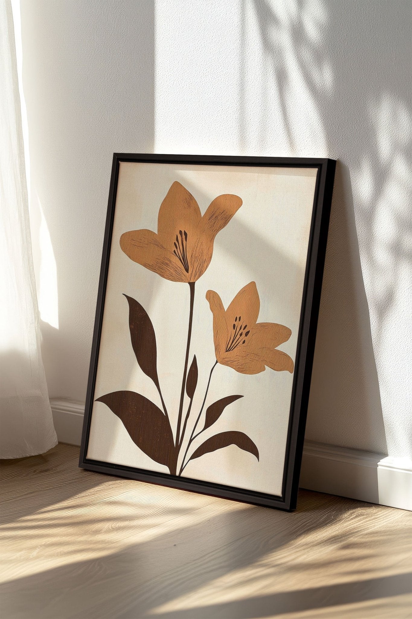 SEPIA FLOWERS, Oeuvre sur toile étirée - Les Trouvailles de JustinecanvasOleka Canvas12x16Noir