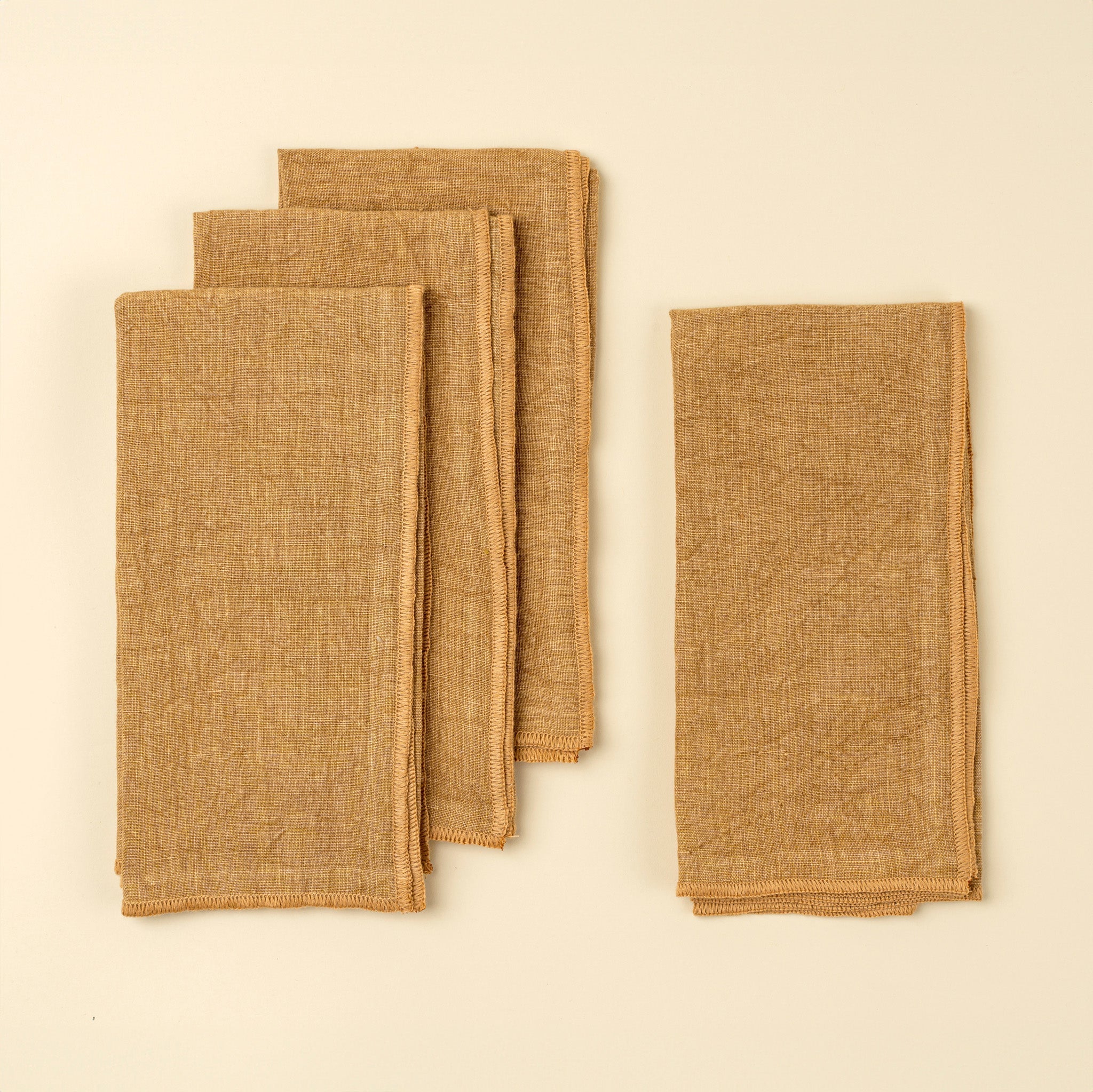 Serviettes de table en lin lavé Stonewashed, Argile | Lot de 4 | Indaba - Les Trouvailles de JustineIndaba Home