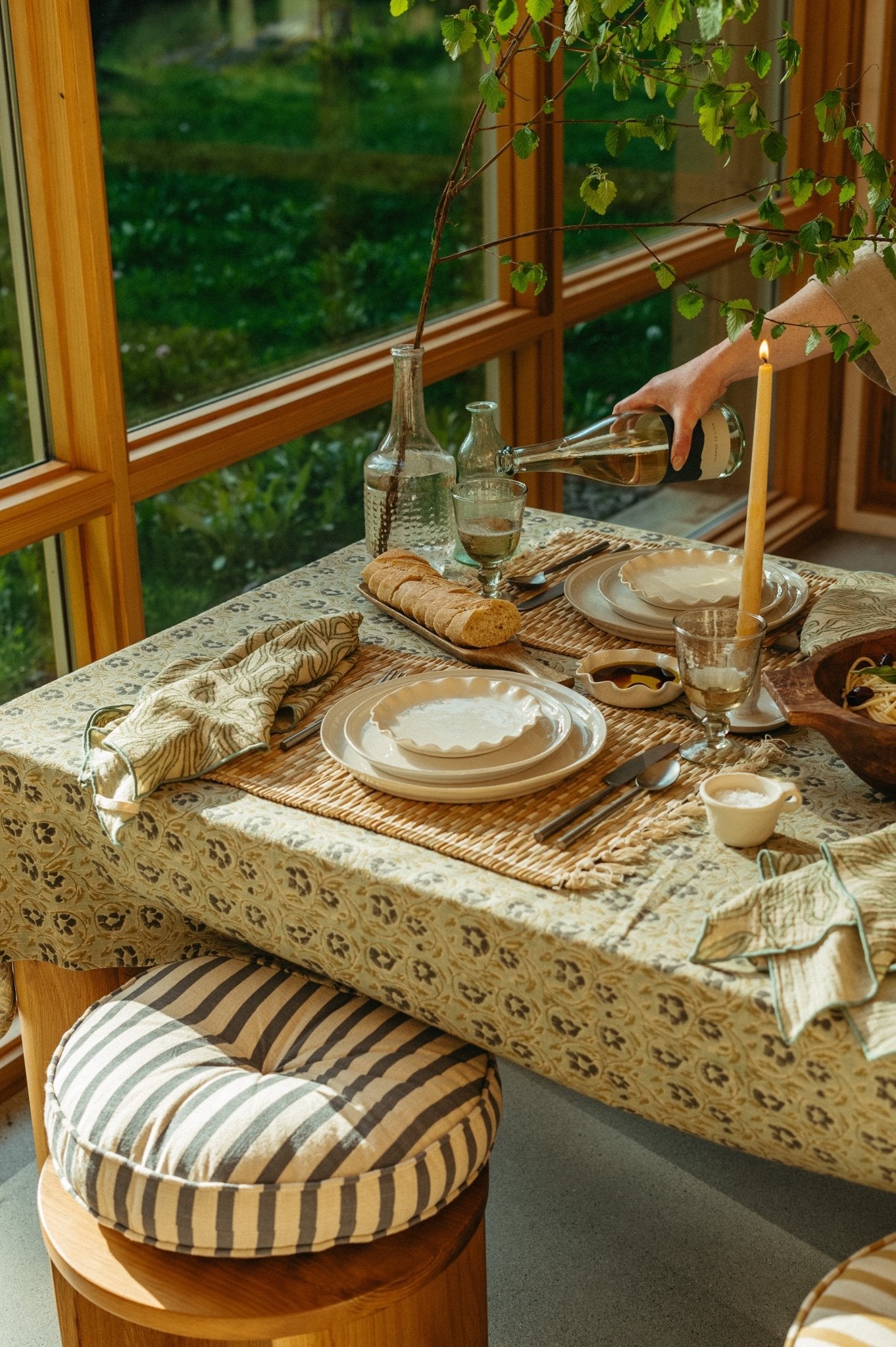 Serviettes de table Nori fait à la main | Ensemble de 4 | Coton biologique - Les Trouvailles de JustineIndaba Home