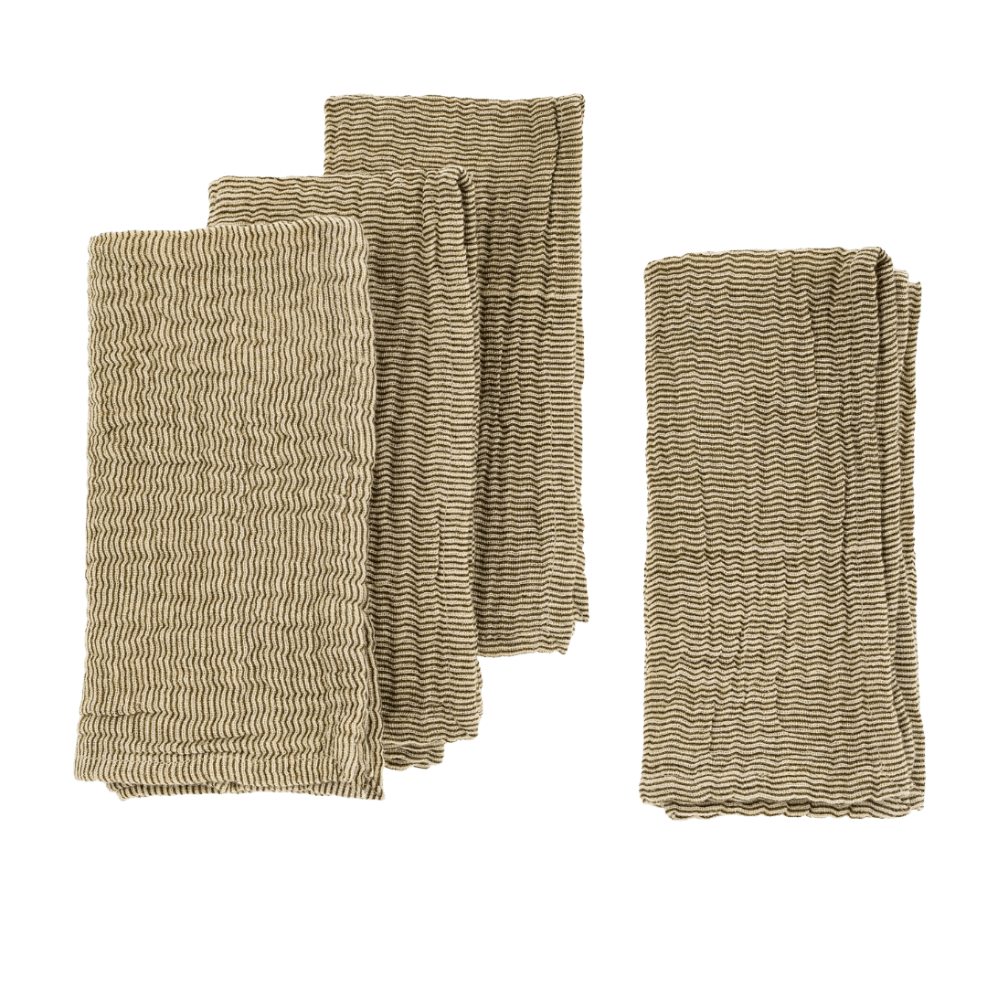 Serviettes de table Stripe en Coton Double | Ensemble de 4 | Fait à la main - Les Trouvailles de JustineIndaba Home