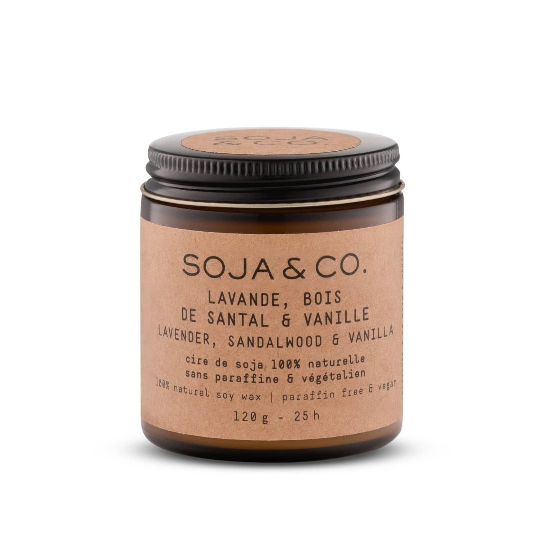 Bougie Lavande, bois de santal & vanille | Parfum floral et boisé | SOJA&CO