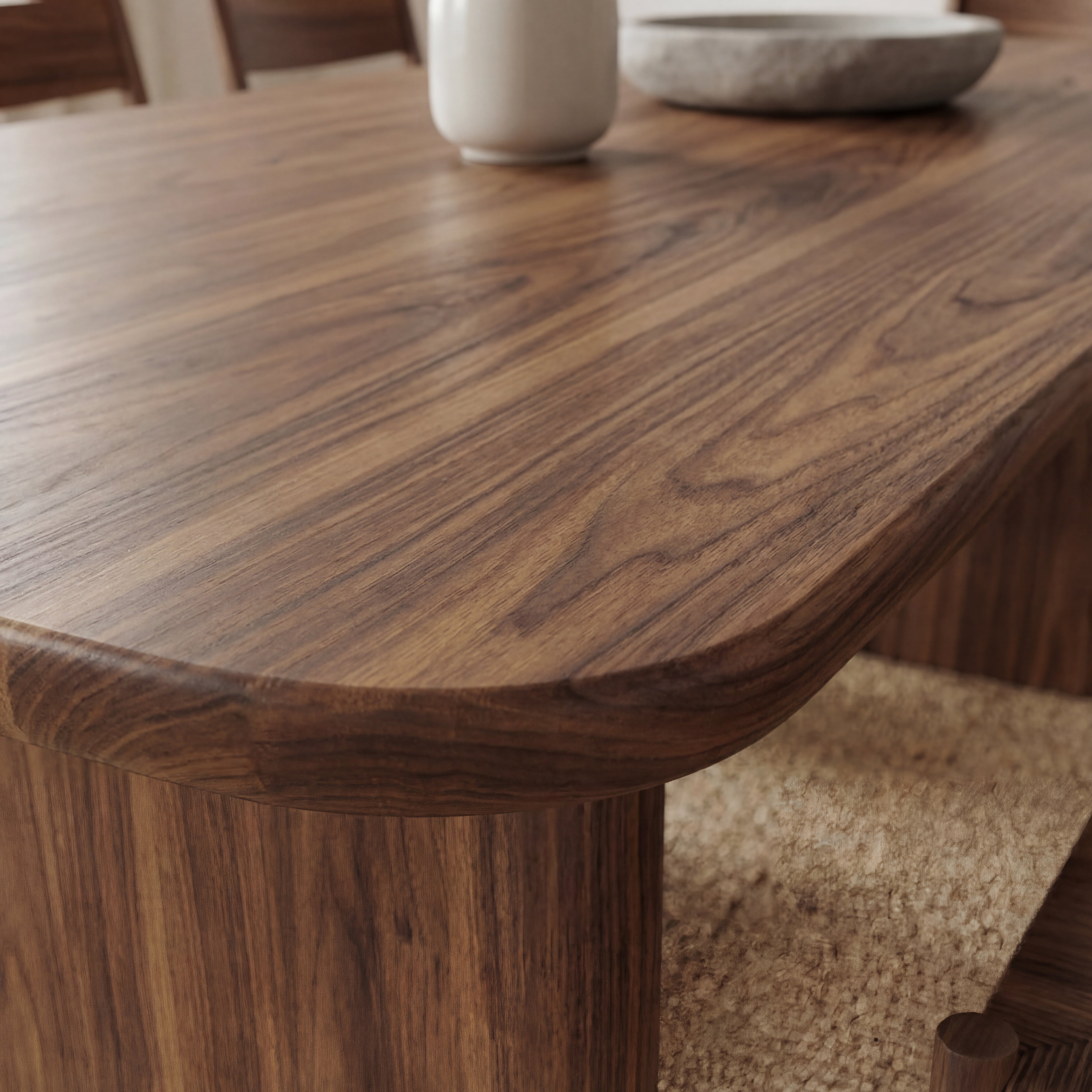 Table à manger 6 places en noyer | Fait à la main par Omba