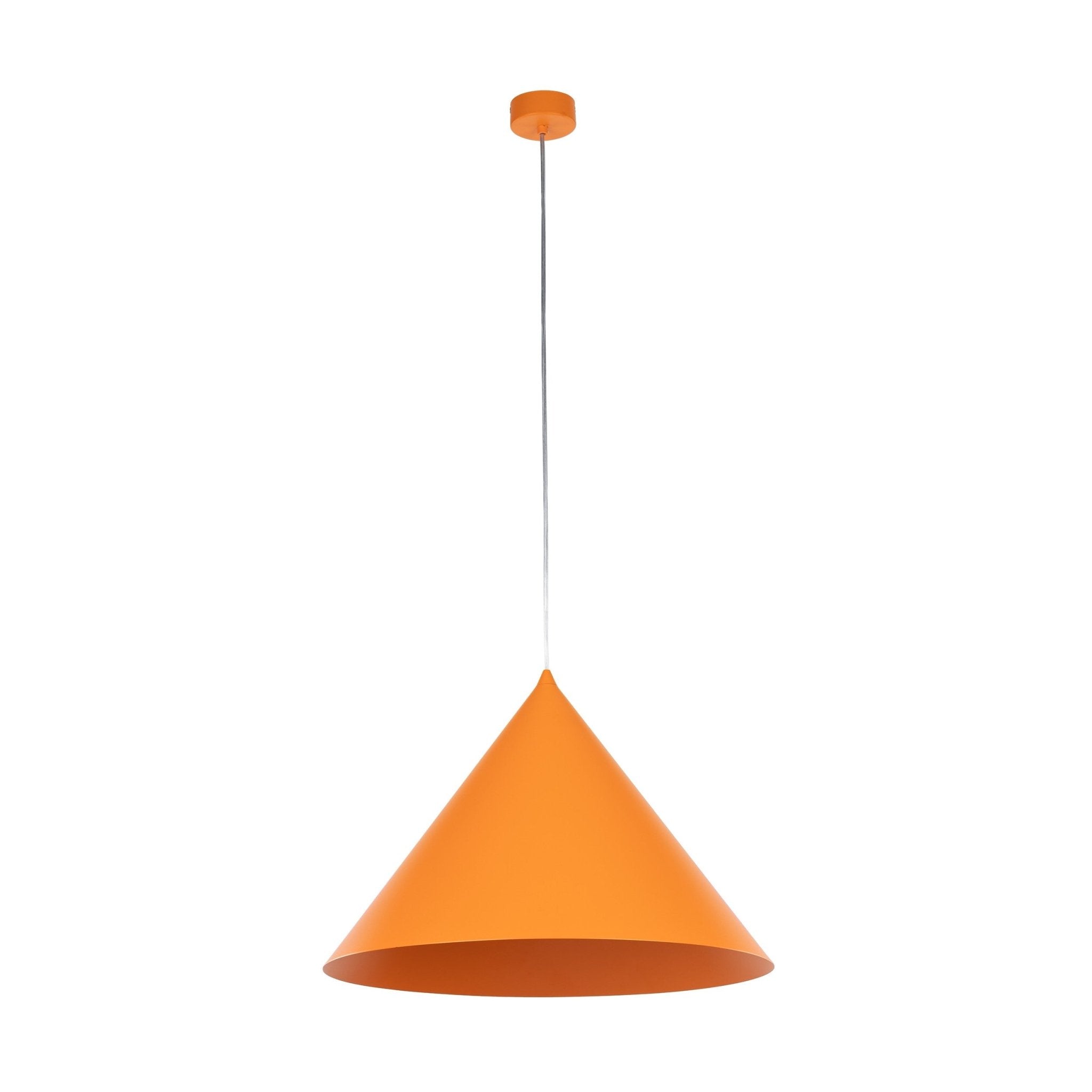 Suspension CONO | 1 lumière | Métal peint | Design moderne minimaliste | Luminaire contemporain | Très grand format - Les Trouvailles de JustineLumoCraftsOrange