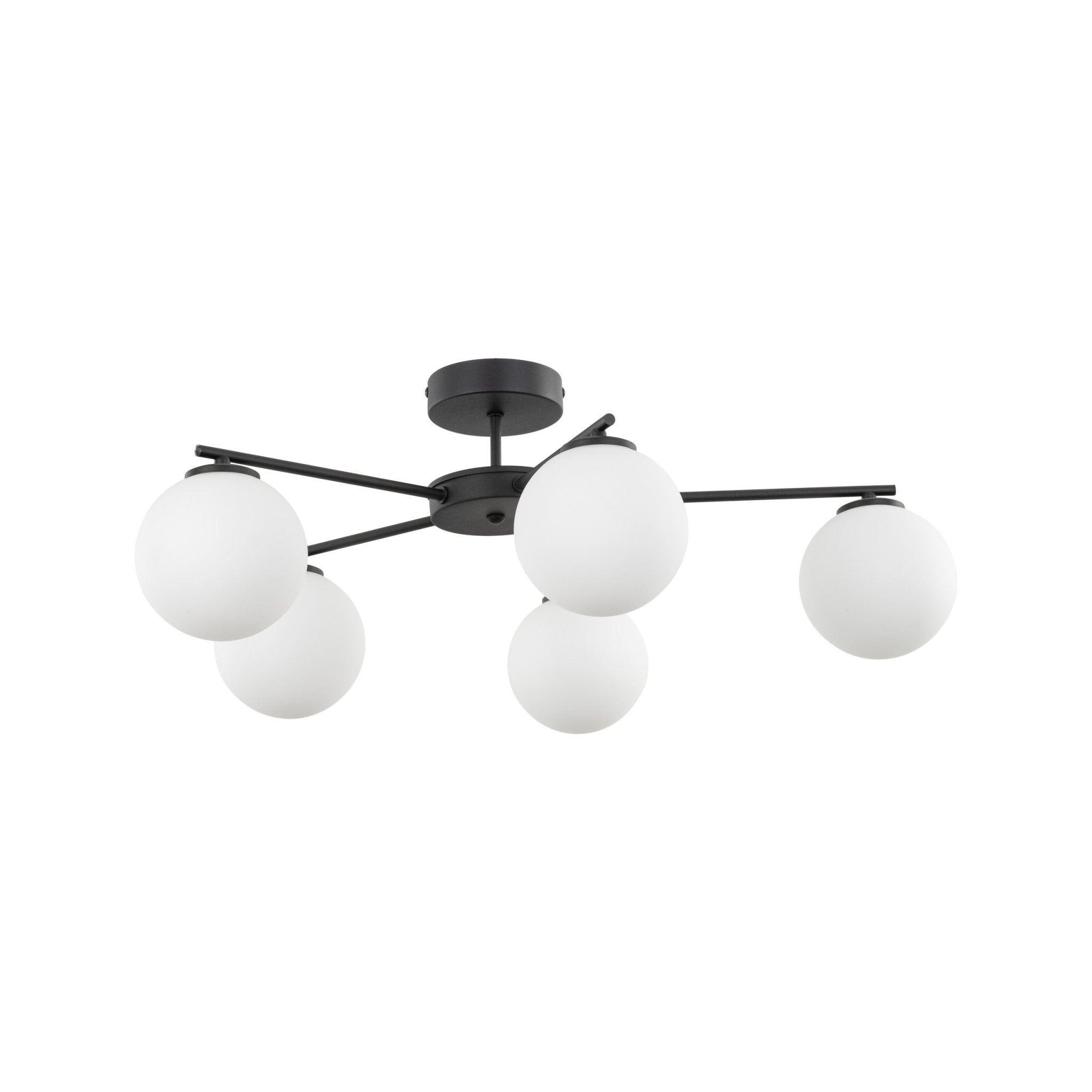 Suspension plafonnier ELTON | 5 lumières | Style scandinave | Abat - jour blanc opale | Design moderne - Les Trouvailles de JustineLumoCrafts