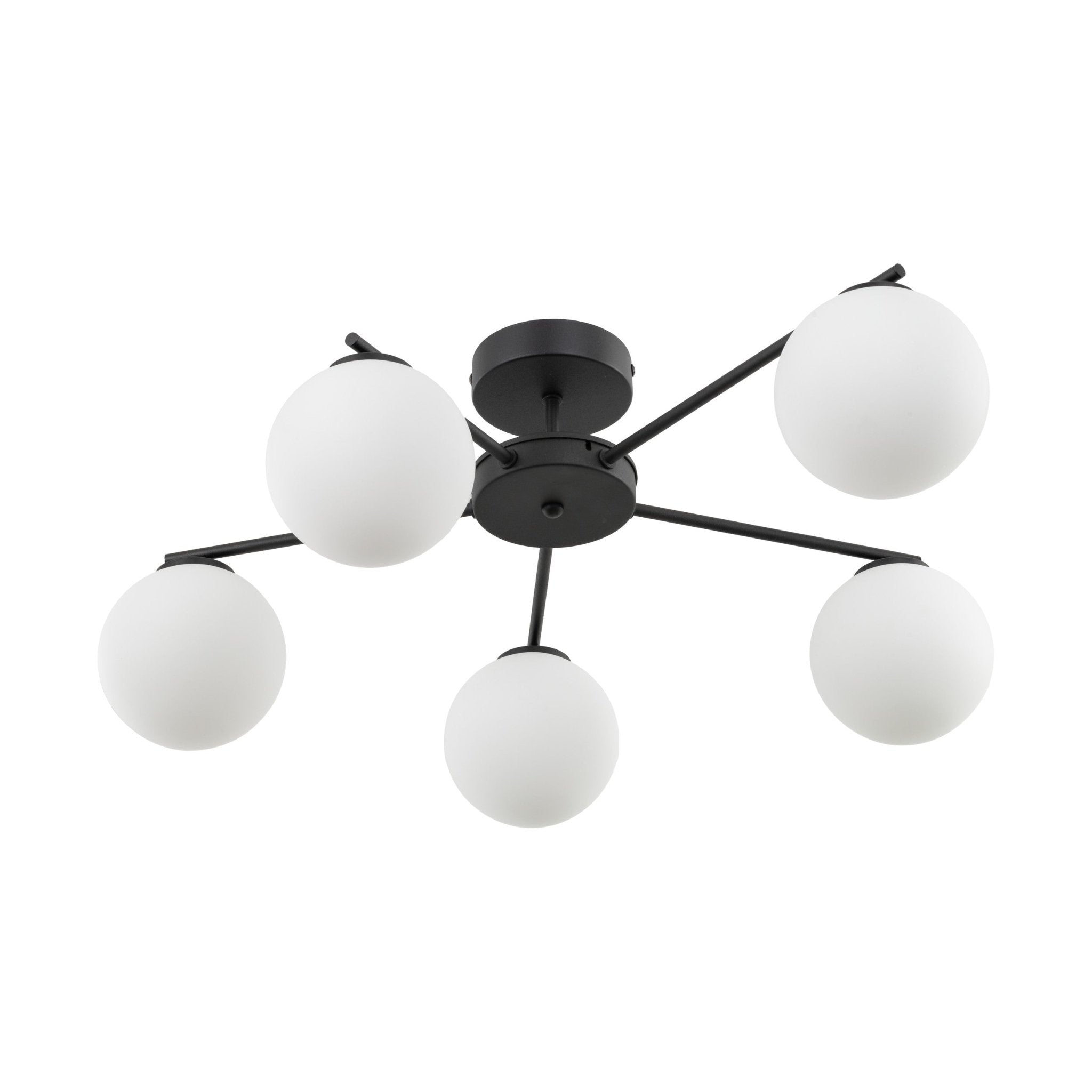 Suspension plafonnier ELTON | 5 lumières | Style scandinave | Abat - jour blanc opale | Design moderne - Les Trouvailles de JustineLumoCrafts