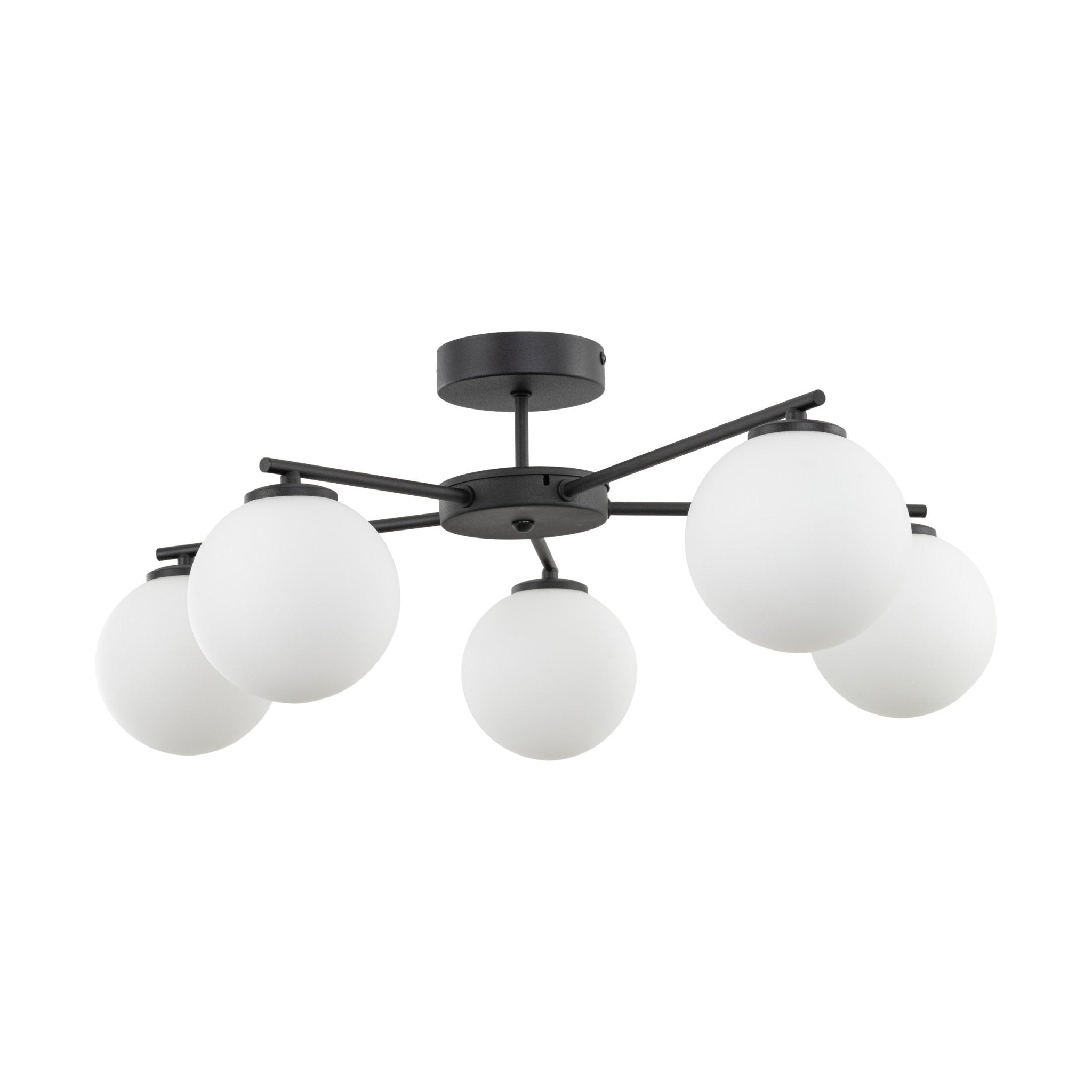 Suspension plafonnier ELTON | 5 lumières | Style scandinave | Abat - jour blanc opale | Design moderne - Les Trouvailles de JustineLumoCrafts