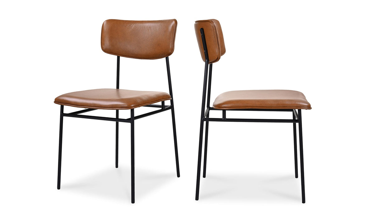 Chaises de salle à manger Sutton | Cuir pleine fleur brun | Lot de 2