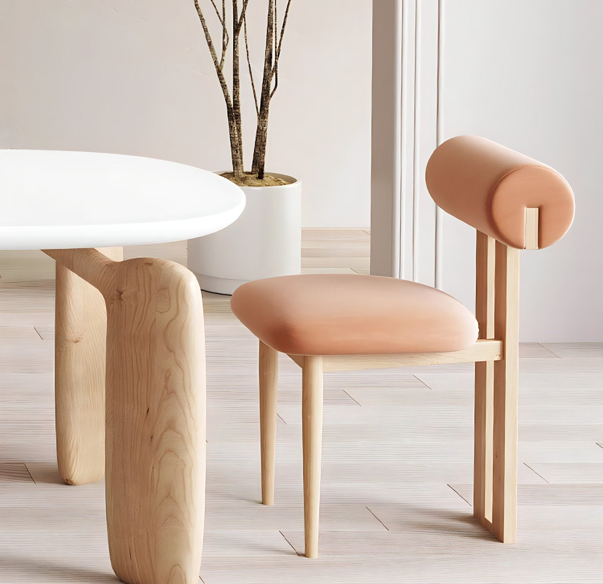 Table à manger Namie | Bois de frêne | Plateau blanc | Design minimaliste moderne - Les Trouvailles de JustineDining TableNisu Home