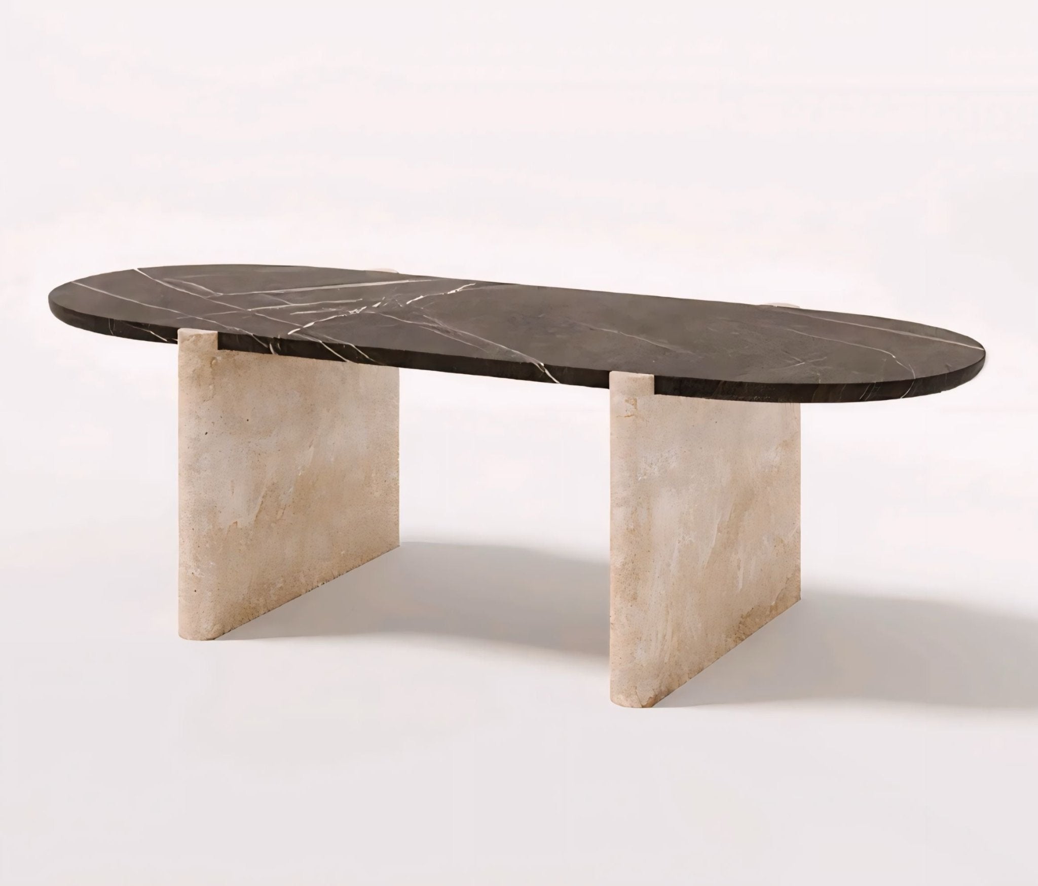 Table à manger Teruo | Marbre luxueux | Design élégant - Les Trouvailles de JustineNisu HomeNoir180L x 80H x 75W cm