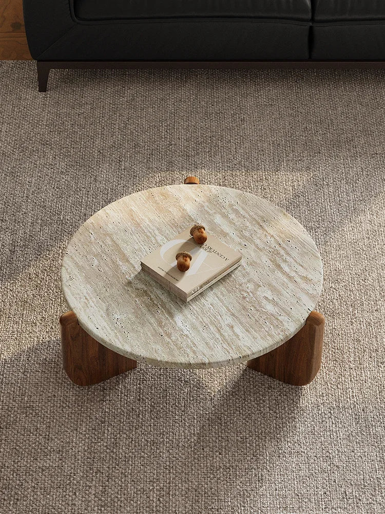 Table basse Goto | Marbre et bois de chêne - Les Trouvailles de JustineNisu Home50cmChêne