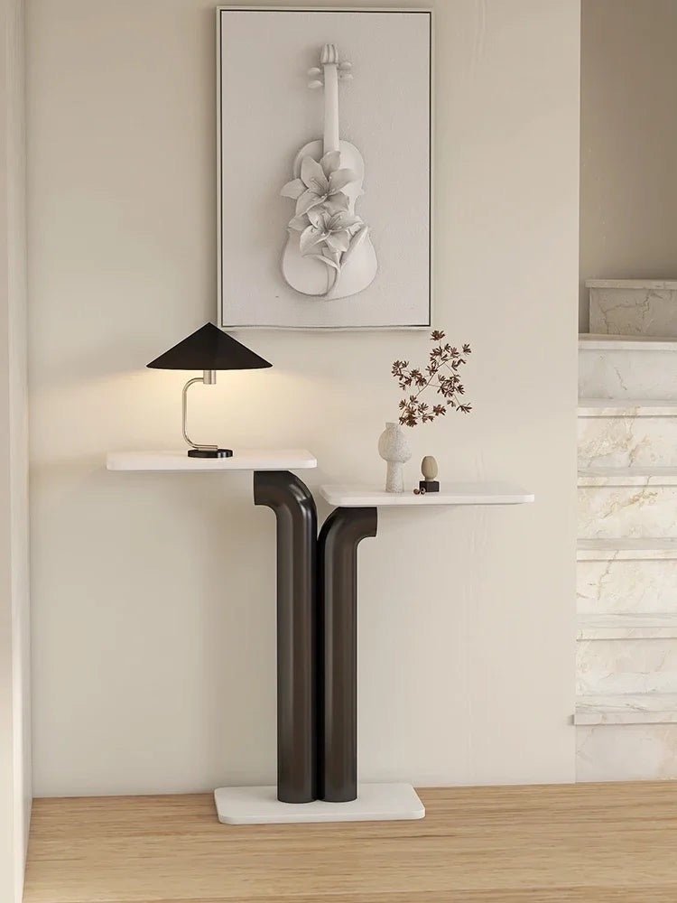 Table d’appoint Mai | Marbre et acier inoxydable - Les Trouvailles de JustineSide TableNisu HomeNoir