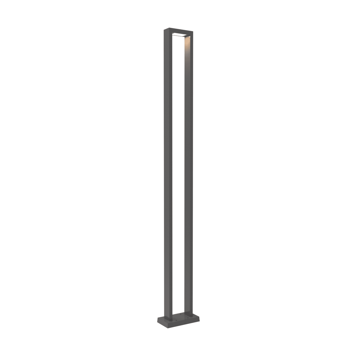 Luminaire extérieur sur poteau à DEL intégré gris, cadre rectangulaire fin