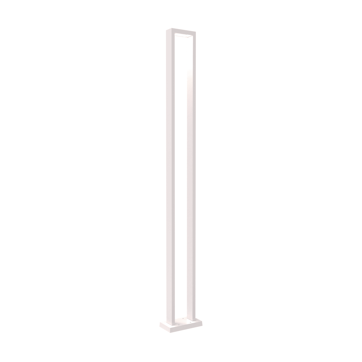 Luminaire extérieur sur poteau à DEL intégré blanc, cadre rectangulaire fin