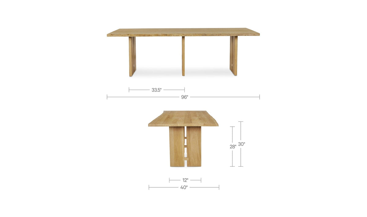 Table de salle à manger Tamsin | Chêne massif | Bord naturel | 8 places