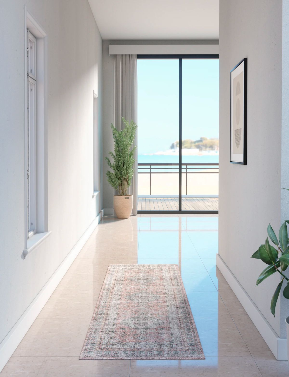 Tapis Alina – Rouge Brique - Les Trouvailles de JustinerugsartiplantoMachine Washable2.5'x7'