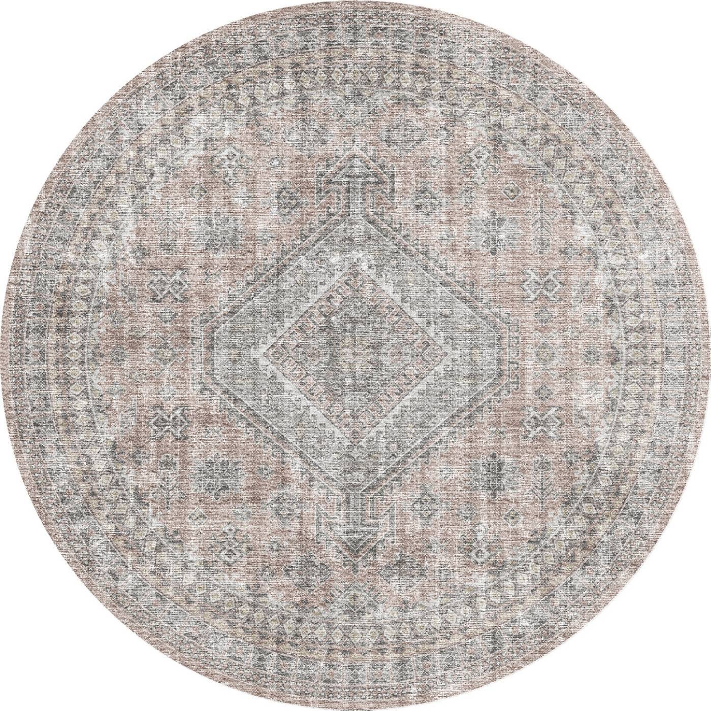 Tapis Alina – Rouge Brique - Les Trouvailles de JustinerugsartiplantoMachine Washable5’ Round