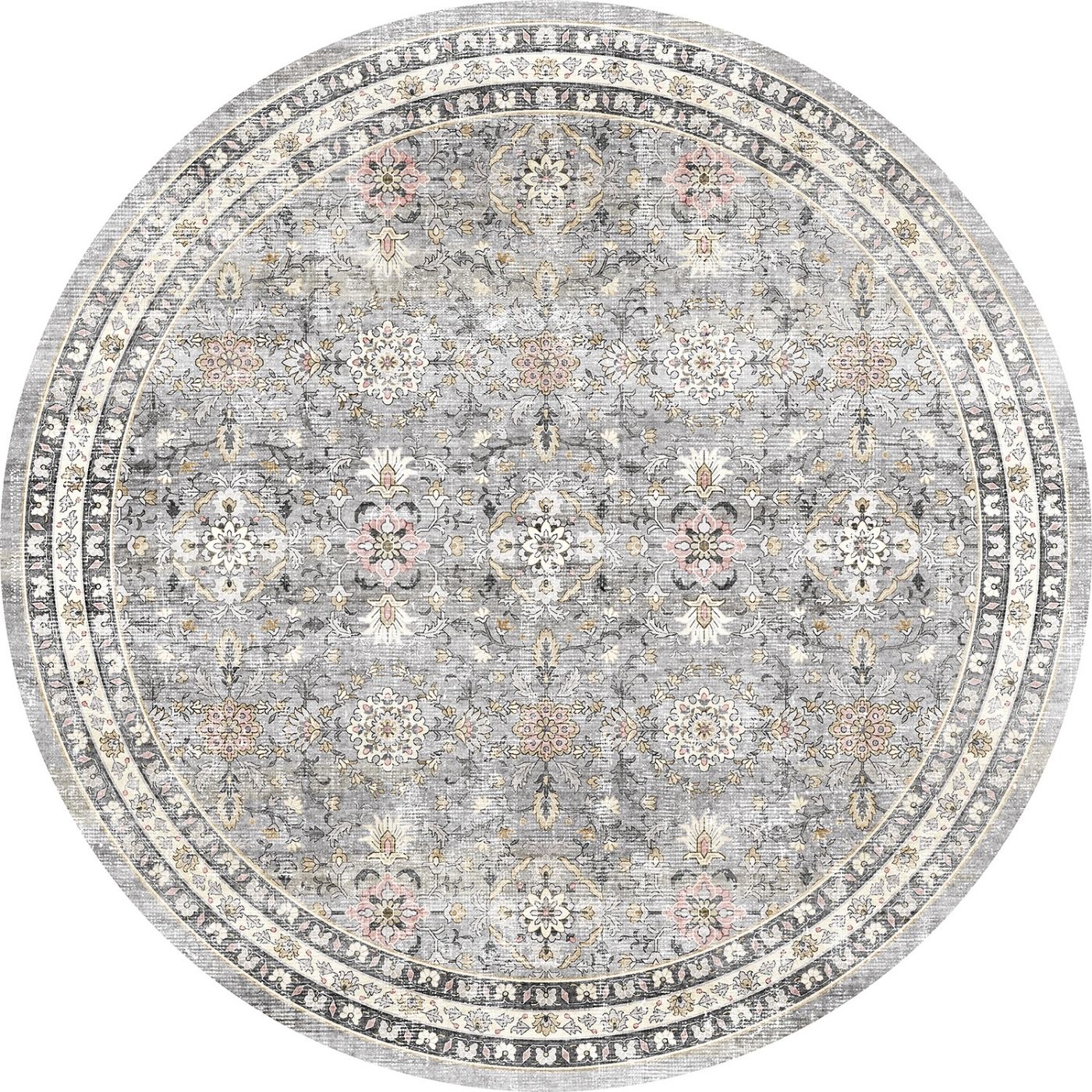 Tapis Anais – Lavande Rose - Les Trouvailles de JustinerugsartiplantoMachine Washable5’ Round
