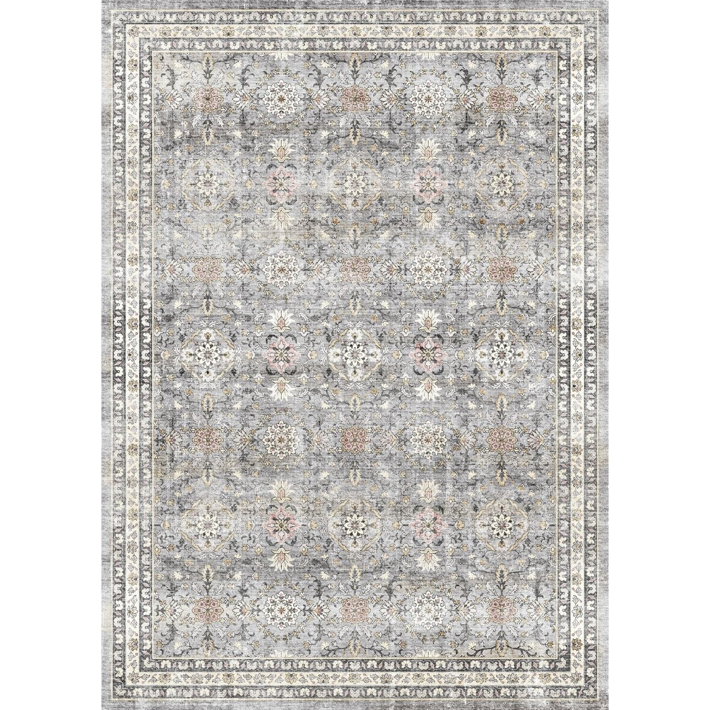Tapis Anais – Lavande Rose - Les Trouvailles de JustinerugsartiplantoMachine Washable5'x7'