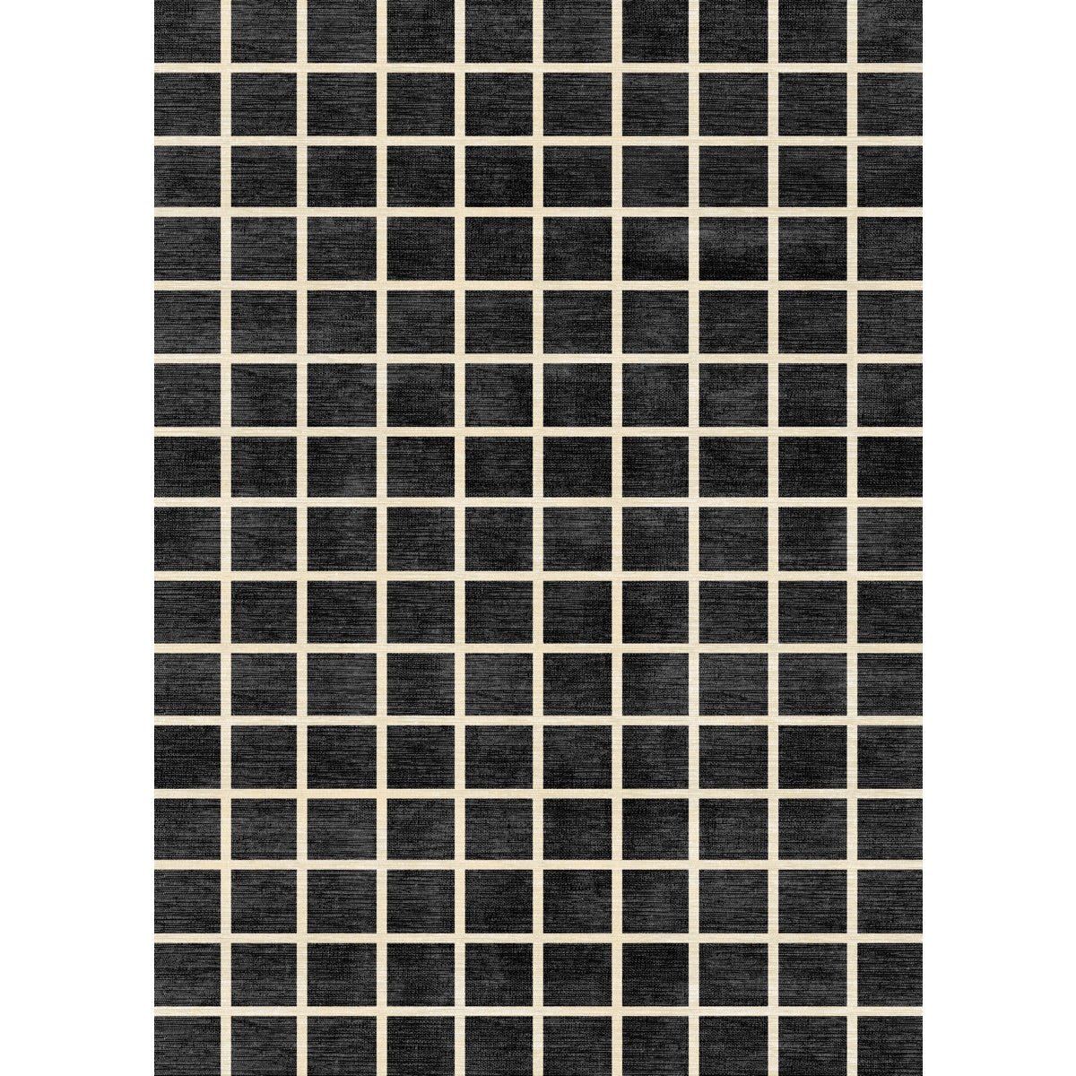 Tapis Caper Noir & Naturel à Carreaux | Design Moderne - Les Trouvailles de JustinerugsartiplantoMachine Washable5'x7'