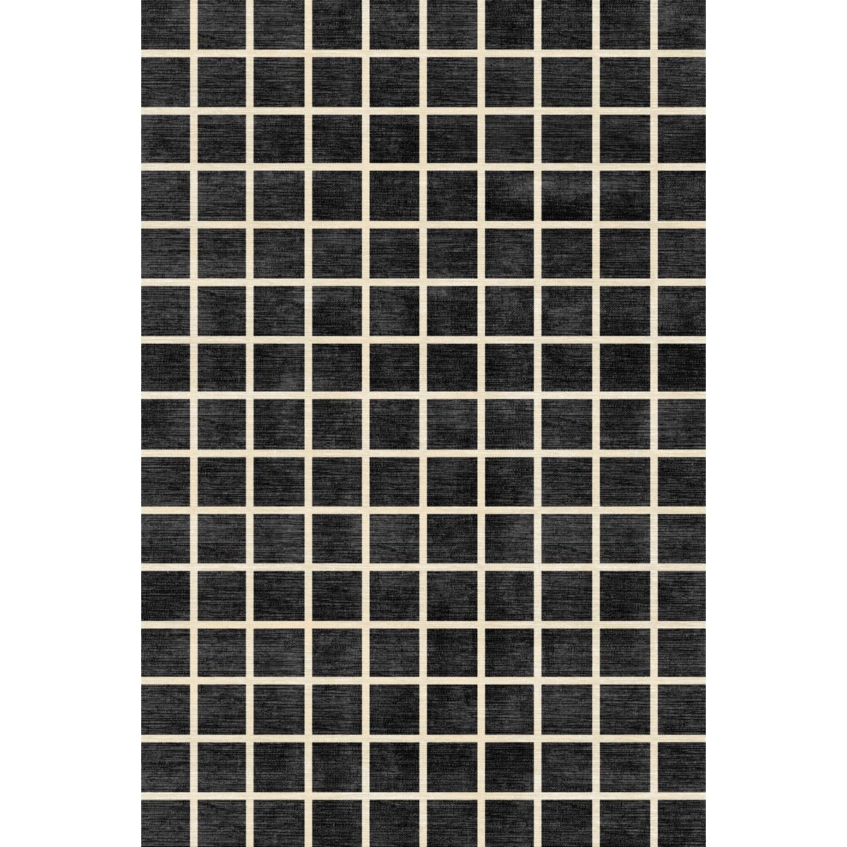 Tapis Caper Noir & Naturel à Carreaux | Design Moderne - Les Trouvailles de JustinerugsartiplantoMachine Washable6'x9'