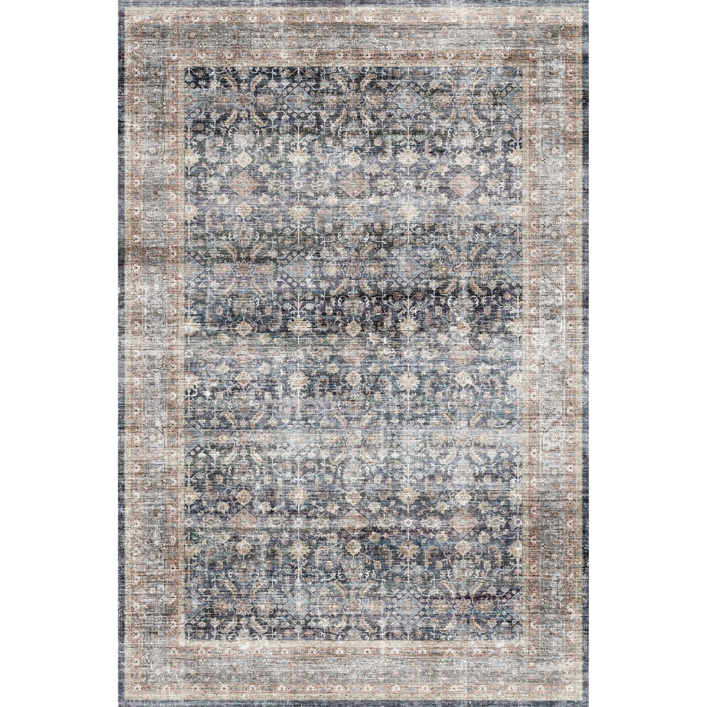 Tapis Davina – Bleu Marine Lagoon - Les Trouvailles de JustinerugsartiplantoMachine Washable6'x9'