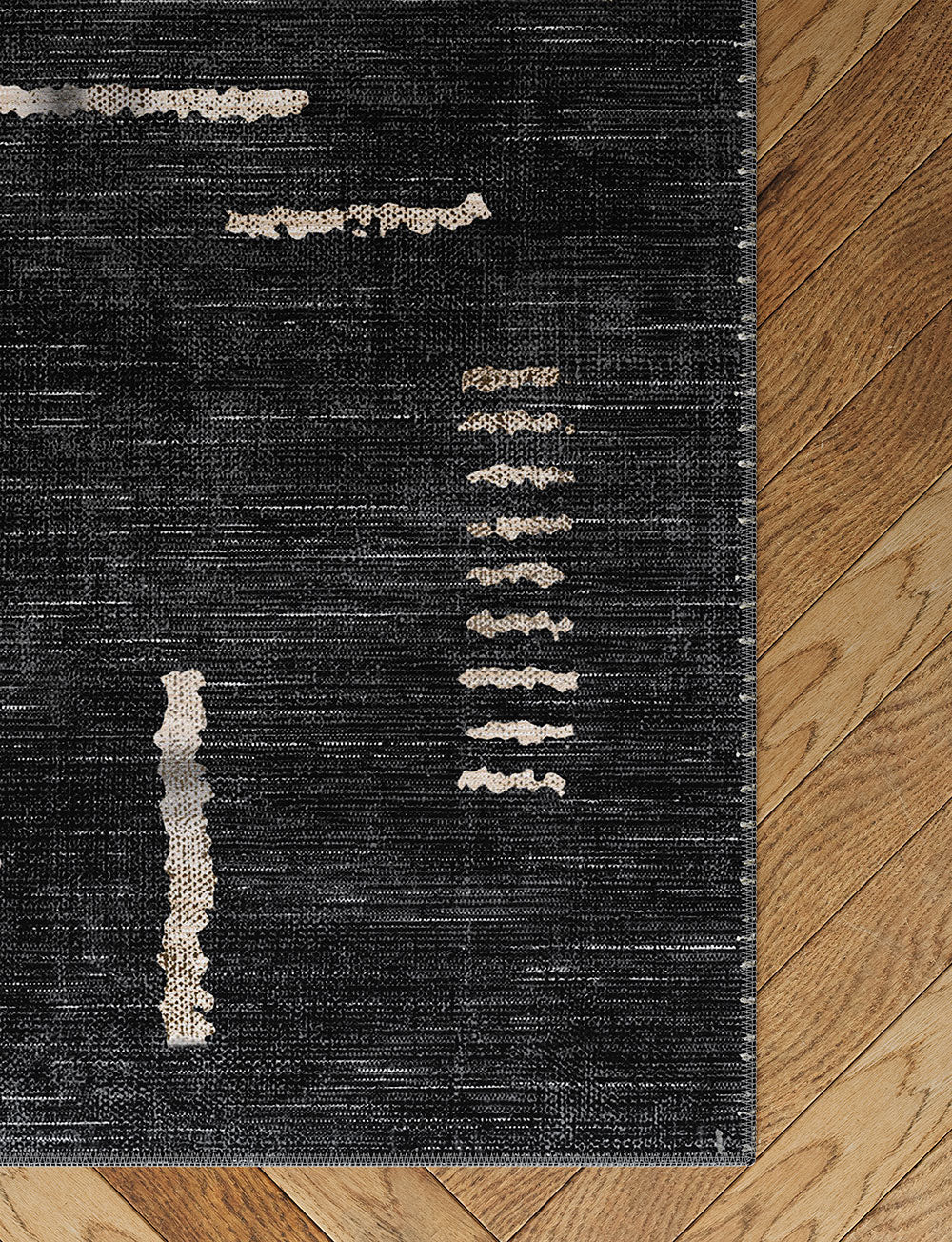 Tapis Jama Noir & Ivoire | Design Scandinave Moderne - Les Trouvailles de JustinerugsartiplantoMachine Washable2.5’x10’