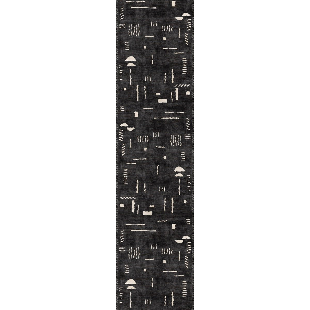 Tapis Jama Noir & Ivoire | Design Scandinave Moderne - Les Trouvailles de JustinerugsartiplantoMachine Washable2.5’x10’