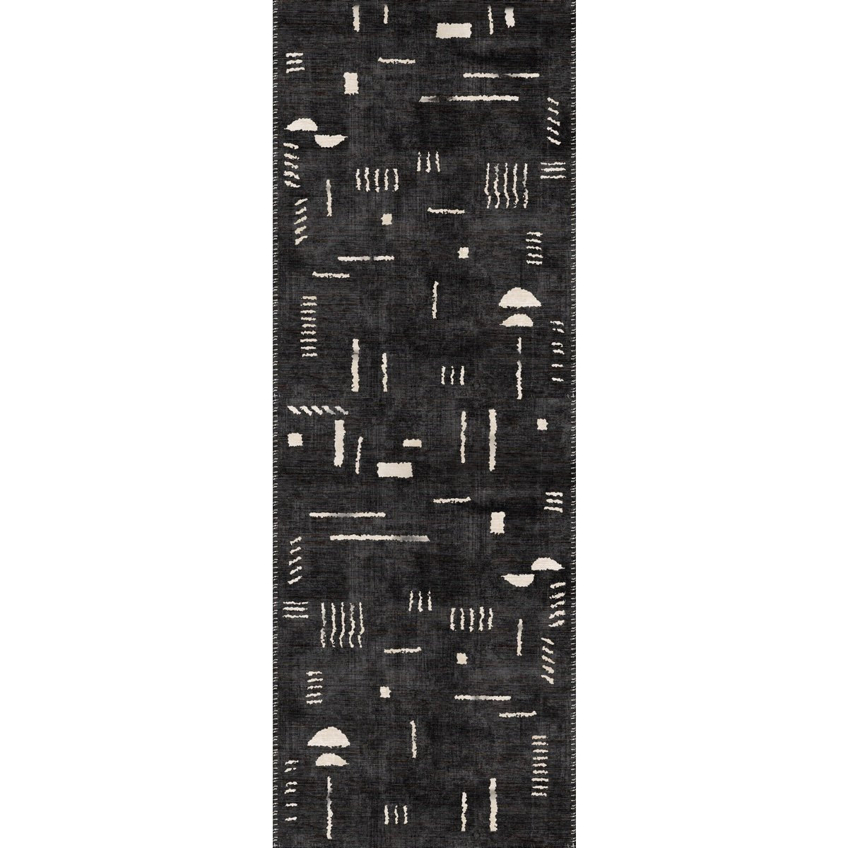Tapis Jama Noir & Ivoire | Design Scandinave Moderne - Les Trouvailles de JustinerugsartiplantoMachine Washable2.5'x7'