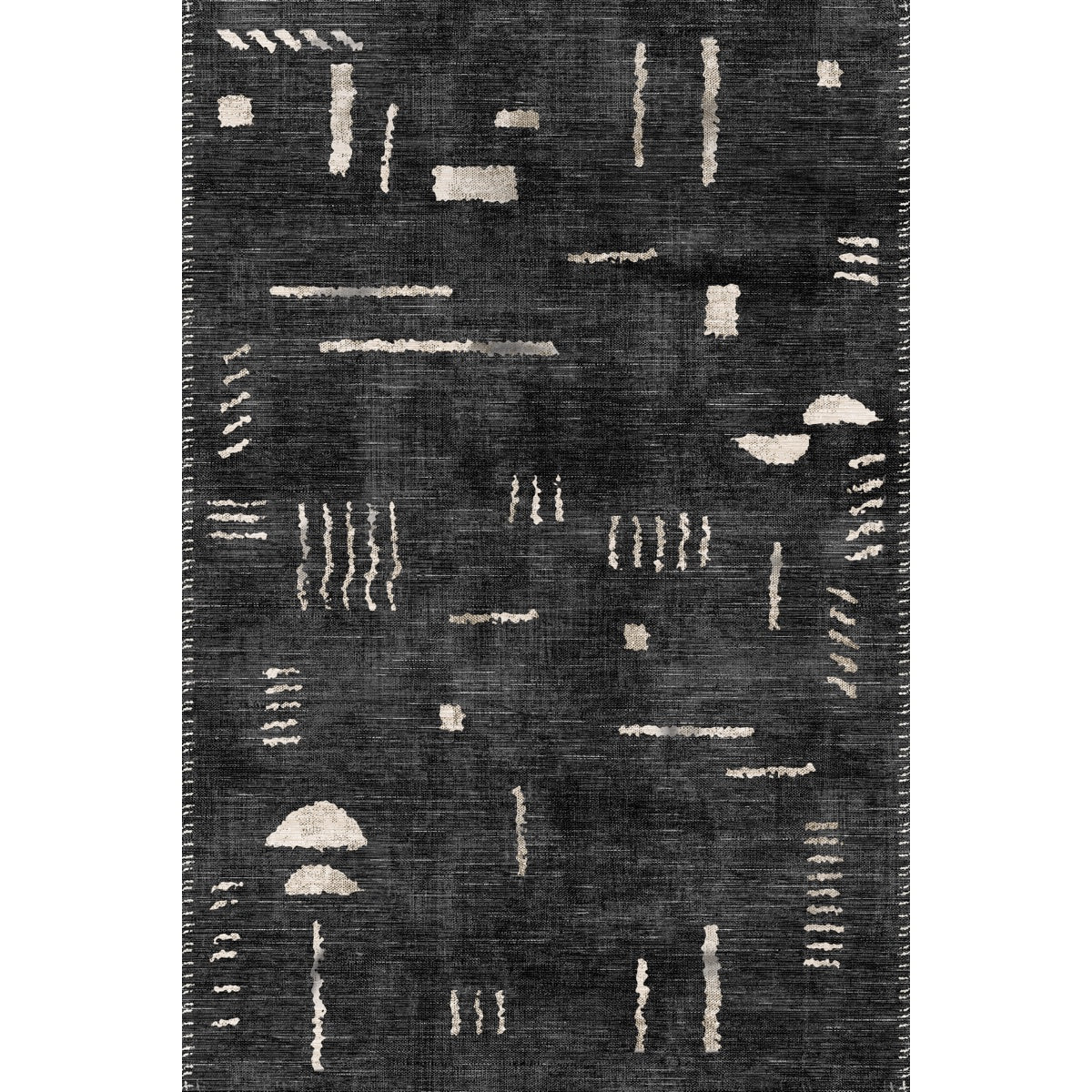 Tapis Jama Noir & Ivoire | Design Scandinave Moderne - Les Trouvailles de JustinerugsartiplantoMachine Washable6'x9'