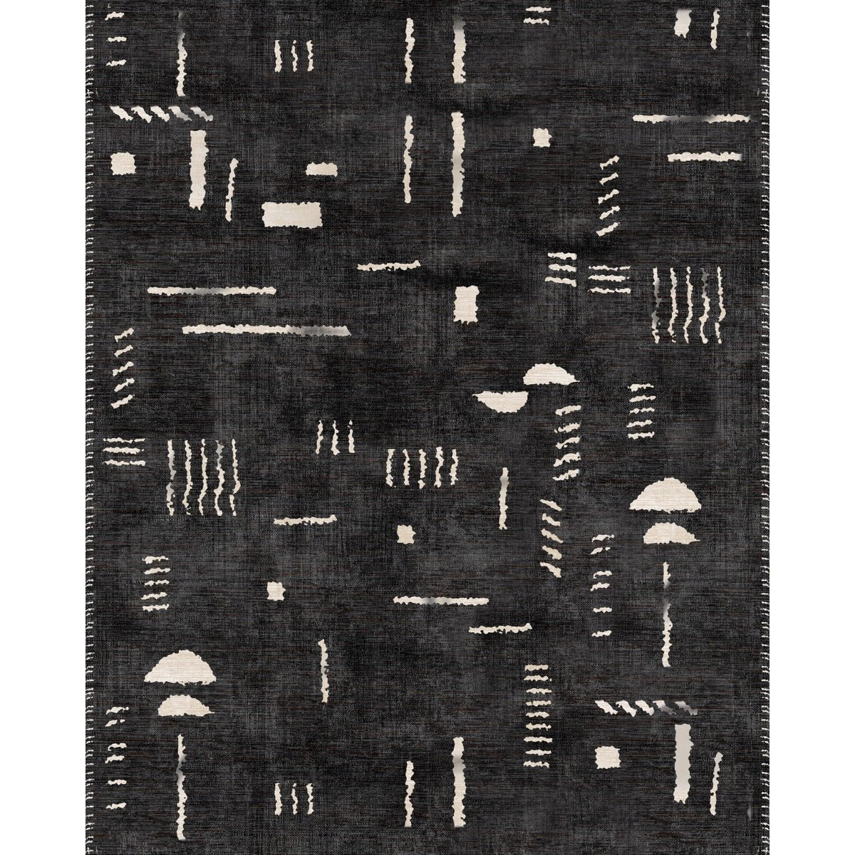 Tapis Jama Noir & Ivoire | Design Scandinave Moderne - Les Trouvailles de JustinerugsartiplantoMachine Washable8'x10'