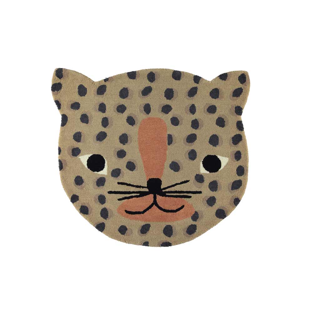 Tapis Léopard couleur Camel en laine et coton pour chambre d’enfant par OYOY Living Design